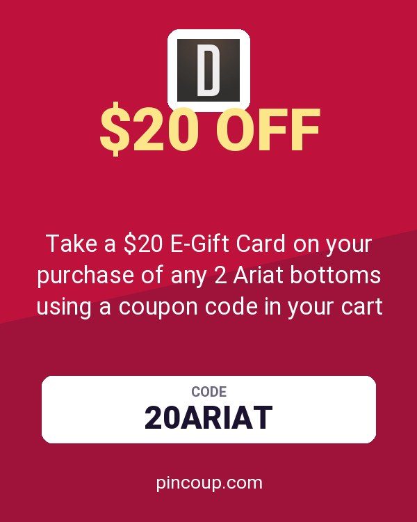 Take a $20 E-Gift Card on your purchase of any 2 Ariat bottoms using a coupon code in your cart at dungarees.com.