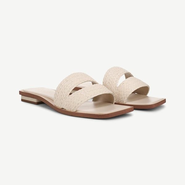 Franco Sarto Shoes Franco Emilana Sandal (Linen White Faux Raffia) 6.5 M Round Toe