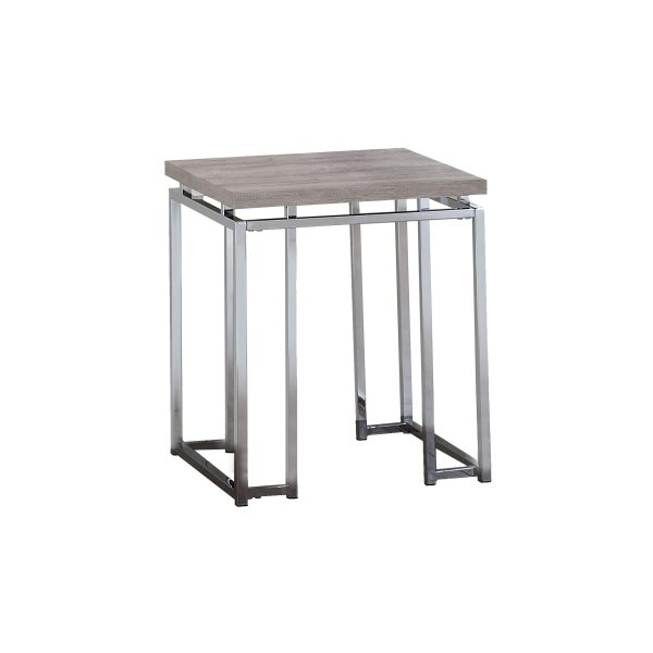 Manhattan Lane - End Table with Rectangular Tabletop and Metal Legs - Silver and Brown at Best Buy