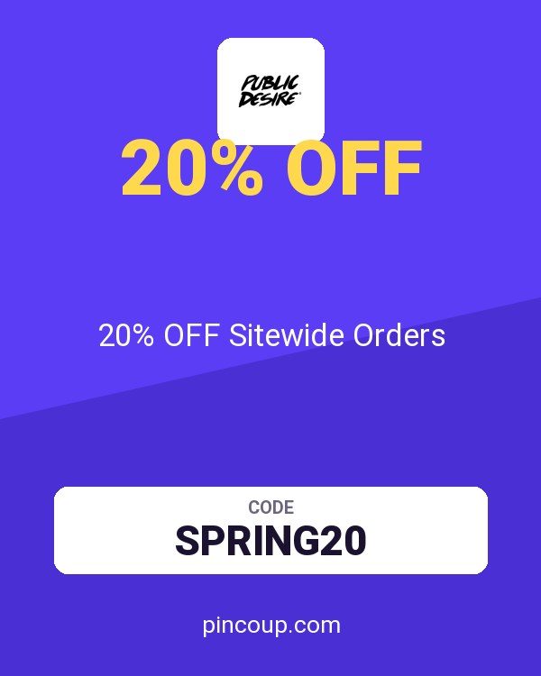 Public Desire coupon: 20% OFF Sitewide Orders