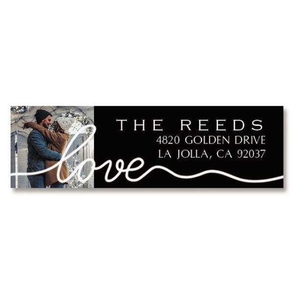 Love White Caption Classic Photo Personalized Address Labels at Current Catalog