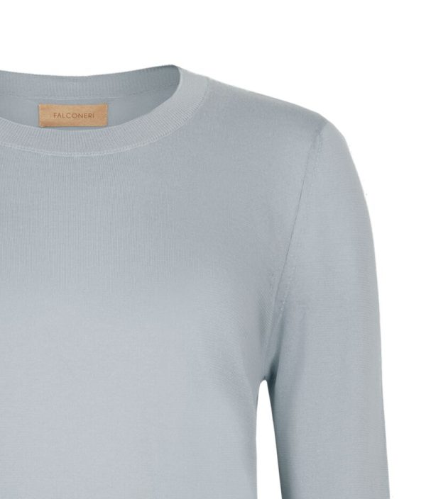 Falconeri Cotton crewneck sweater Woman Aquamarine Size XS