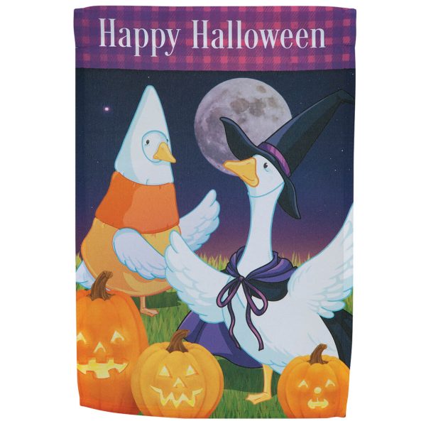 Happy Halloween Goose Garden Flag at Miles Kimball