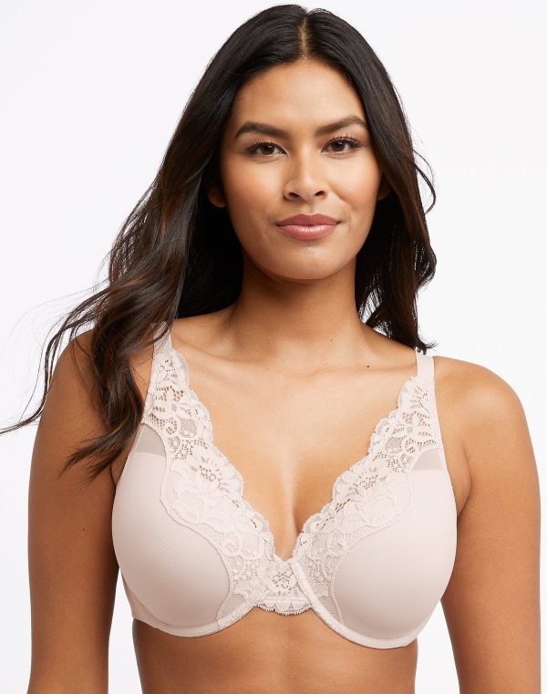 Bali One Smooth U Comfort Stretch Lace Underwire Bra Sandshell 38C at Bali Bras