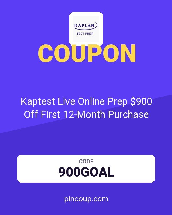 Kaplan Test Prep coupon: Kaptest Live Online Prep $900 Off First 12-Month Purchase