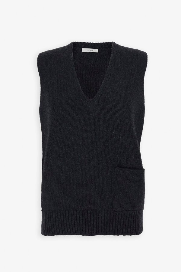 Marte charcoal melange cashmere top at Savannah's