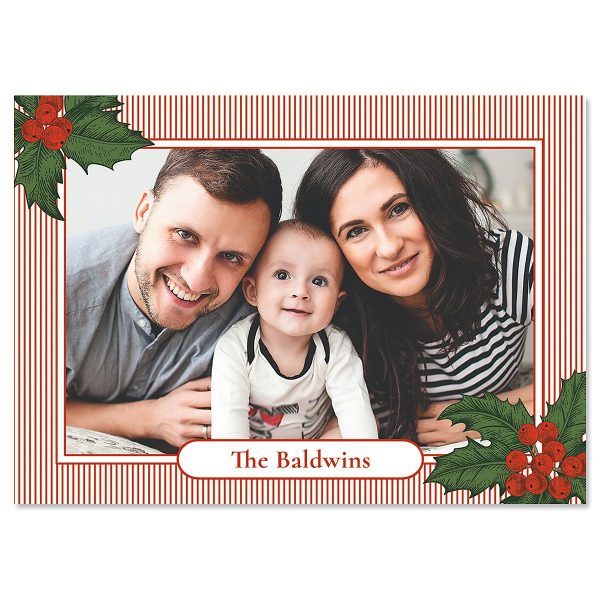Pinstripe Photo Christmas Cards - 80 at Current Catalog
