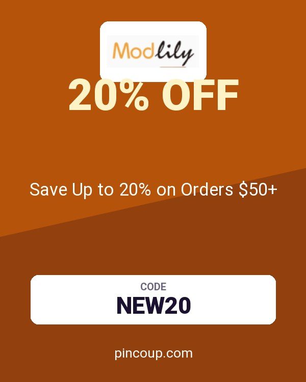 Modlily coupon: Save Up to 20% on Orders $50+