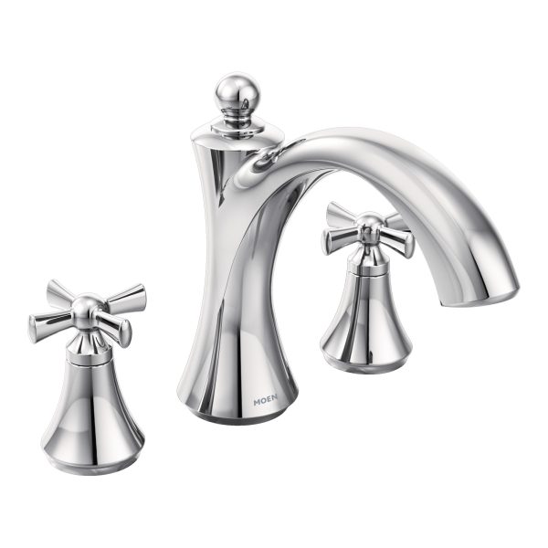 Wynford Two-Handle Non-Diverter Roman Tub Faucet - Chrome at Moen