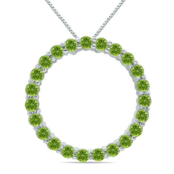 Peridot Circle Pendant in.925 Sterling Silver at Szul.com