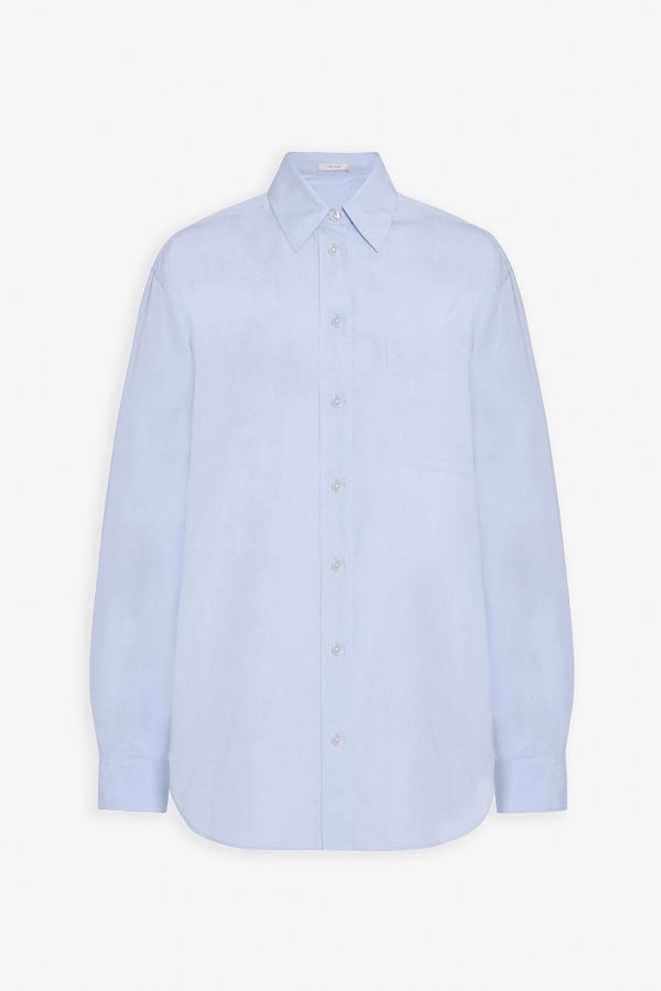 Gavina light blue cotton shirt at Savannah's