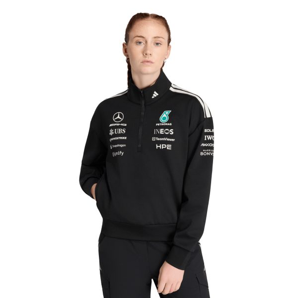 Mercedes AMG Petronas adidas F1 2026 Team 1/4 Zip - Black - Womens at F1 Store