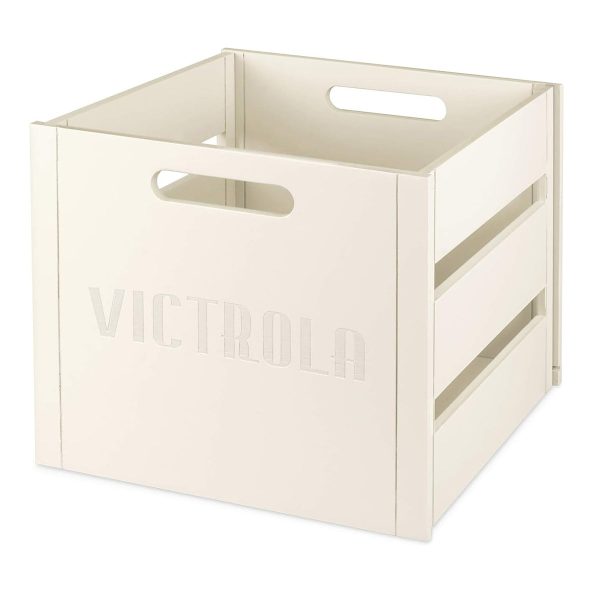 Wooden Record Crate - White at Victrola