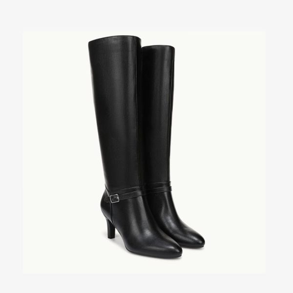 LifeStride Glenore Wide Calf Knee High Boot (Black Faux Leather) 11.0 W