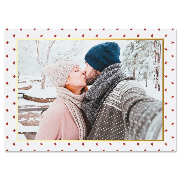 Red Stars Photo Christmas Cards - 10 Count at Current Catalog