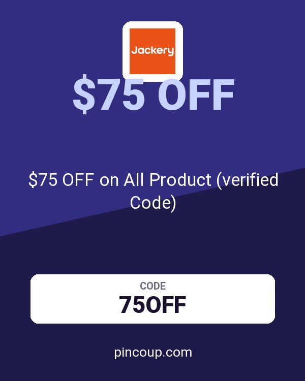 Jackery coupon: $75 OFF on All Product (verified Code)