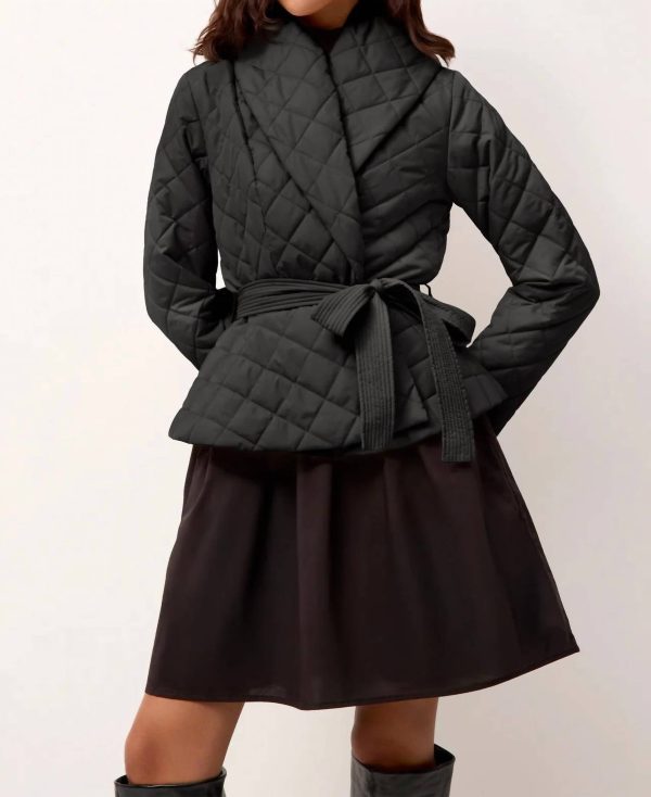 Lark Quilted Jacket In Black at Shop Simon