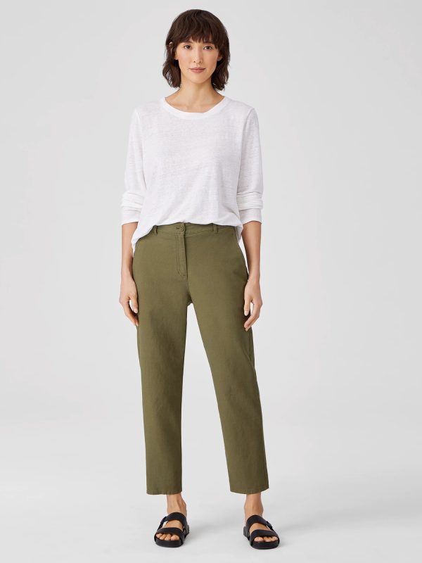 Cotton Hemp Tapered Ankle Pant at EILEEN FISHER