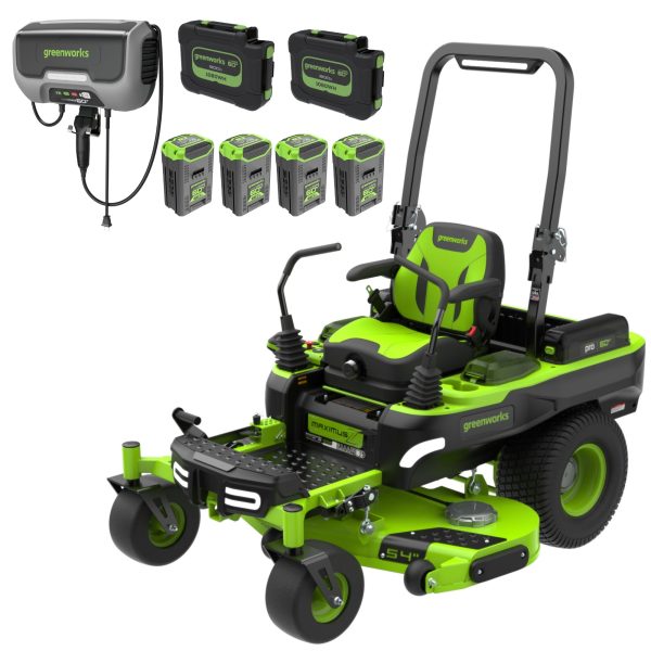 60V 54" MaximusZ Zero Turn Riding Mower with (2) 20.0 Ah, (4) 8.0 Ah Batteries and 1.5kW Charger, MZ5461 at Greenworks Tools
