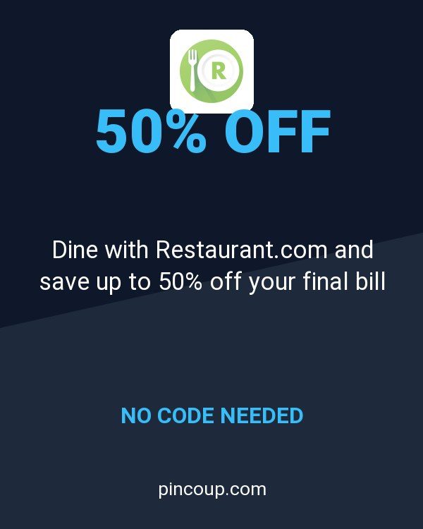 Dine with Restaurant.com and save up to 50% off your final bill