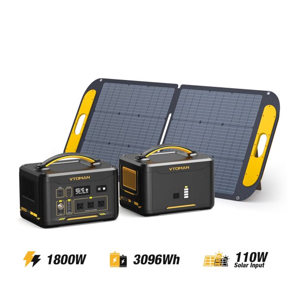 VTOMAN Jump 1800 V-BEYOND™ Portable Power Station (US&MEX) - Jump 1800 + Extra Battery +110W Solar Panel / US at VTOMAN US/CA