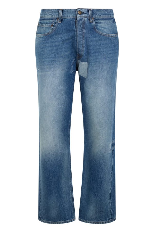 Maison Margiela Straight-Leg Cotton Jeans — Blue at italist.com