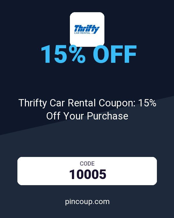 Thrifty Rent-A-Car System, Inc.: Thrifty Car Rental Coupon: 15% Off Your Purchase