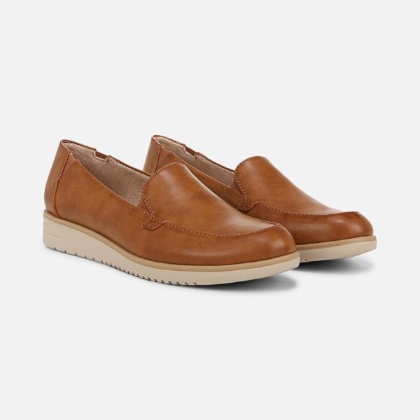 Soul Idea Moc Loafer Wedges, Gingerbread Brown Faux Leather, 6.0M Slip-On, Round Toe at Naturalizer