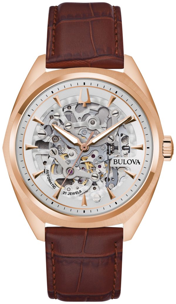 Bulova Surveyor Leather Strap Classic Dress Classic Men's Watch - 97A175 Gifts for Him