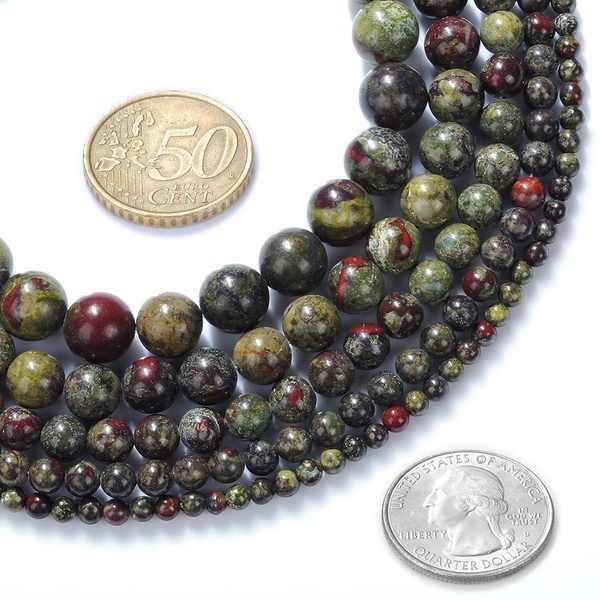 Natural Round Smooth Beads Dragon Blood Jasper Beads Crystal Beads Stone Gemstone Round Loose Beads for Handmade Craft Supplies at Wish US & CA
