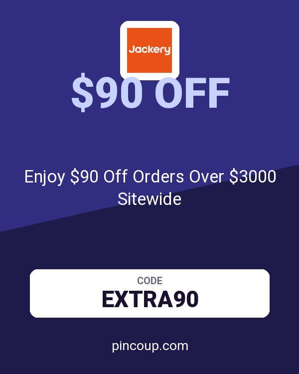 Jackery coupon: Enjoy $90 Off Orders Over $3000 Sitewide