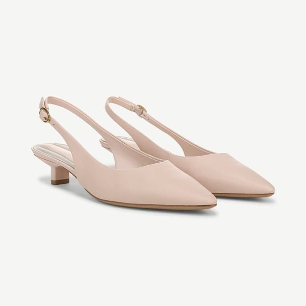 Franco Sarto Franco Pura Slingback Shoes (Soft Blush Leather) 7.0 M Pointed Toe