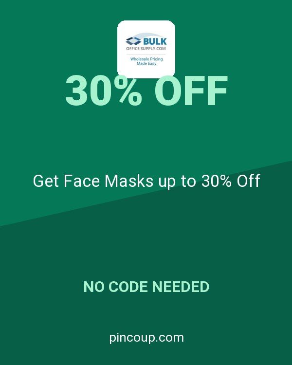 Bulk Office Supply coupon: Get Face Masks up to 30% Off