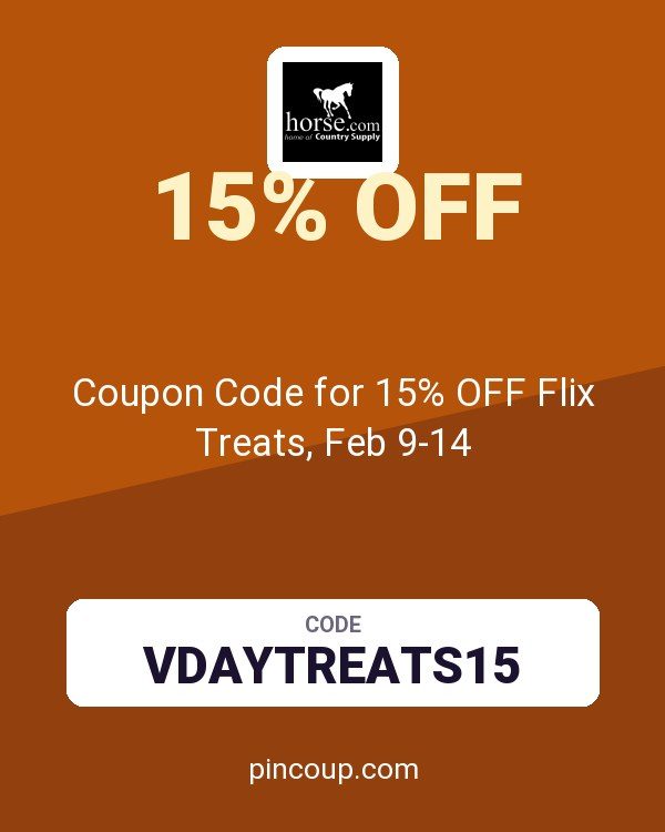 Horse.com: Coupon Code for 15% OFF Flix Treats, Feb 9-14