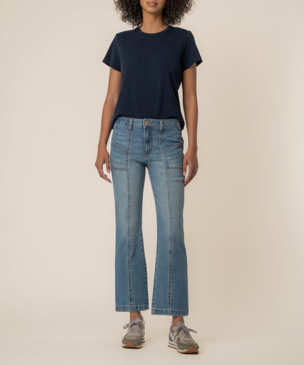 Kelsey High Rise Ankle Flare, Petite in Articulated Wash at Kut from the Kloth