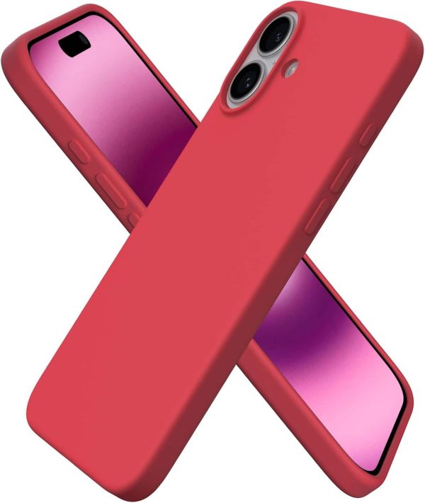 Ornarto - Designed for iPhone 16 Plus Case 6.7", Liquid Silicone 3 Layers Full Covered Protective Cover - Red at Best Buy