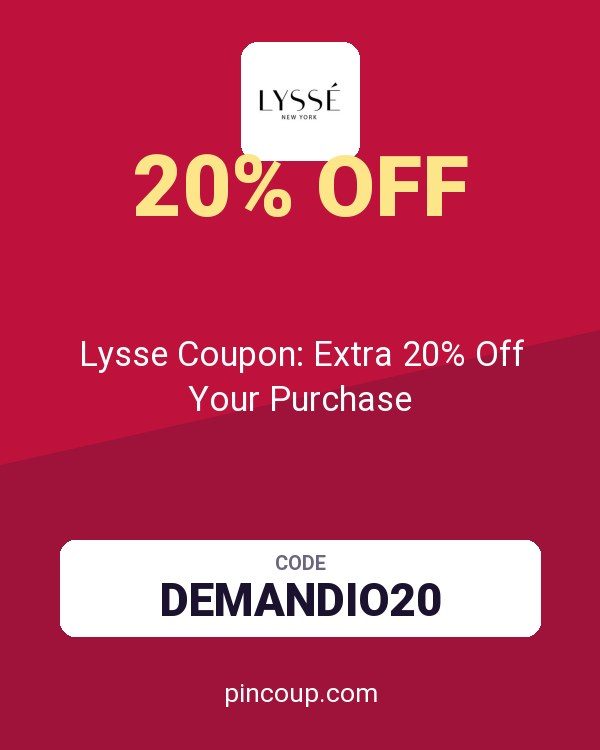 Lysse Coupon: Extra 20% Off Your Purchase