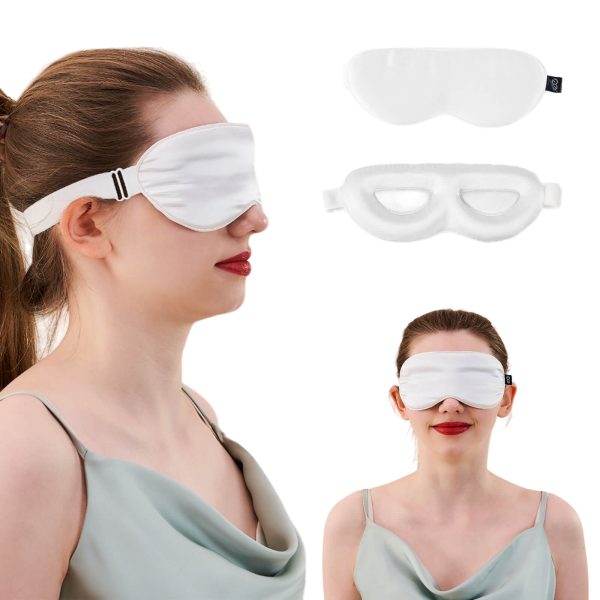 23MM Mulberry Silk 3D Contour Eye Mask with Sleeping Earplugs - White at Promeed