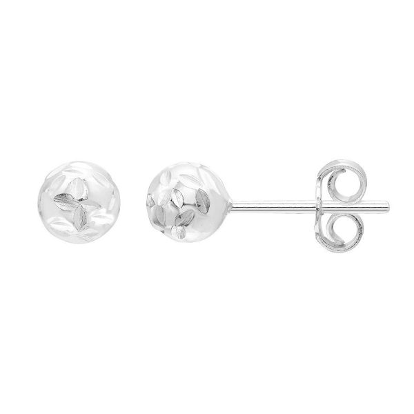 A&M Sterling Silver Diamond-Cut Ball Stud Earrings, Women's at Kohl's
