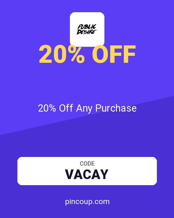 Public Desire coupon: 20% Off Any Purchase