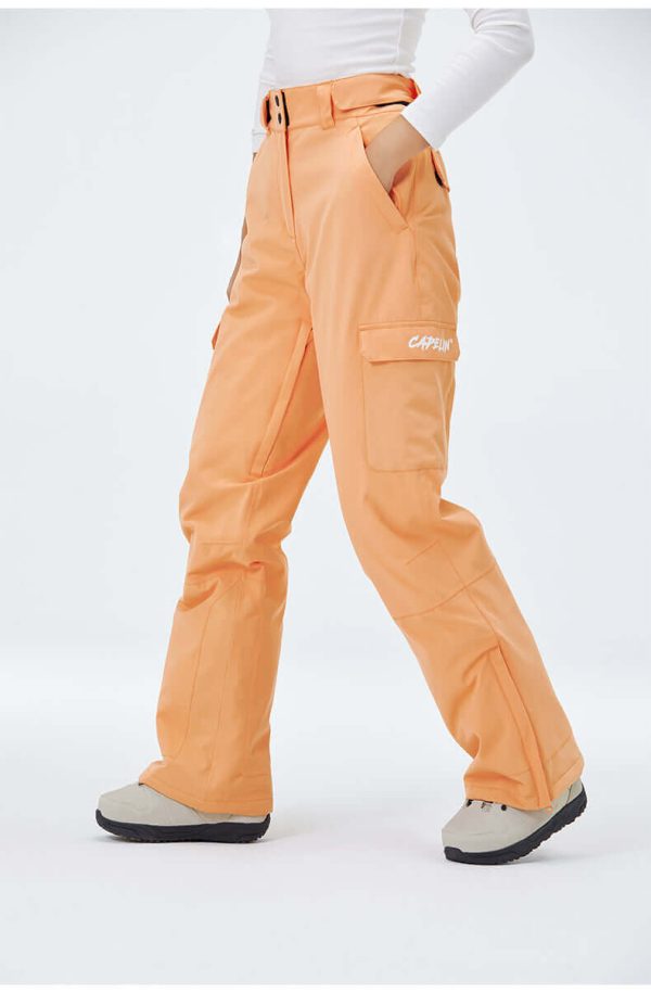 Leopard Women's Ski Pant, L / Tangerine orange at Capelin Crew Ski, Snowboard & Outdoor Gear