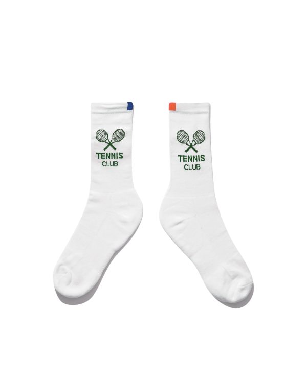 The Women's Tennis Sock - White/Green at Kule