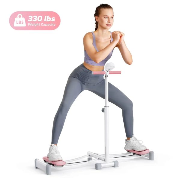 Foldable and Adjustable Height Simulated Ski Machine - White at Merachfit