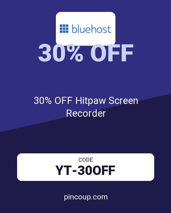 Bluehost coupon: 30% OFF Hitpaw Screen Recorder