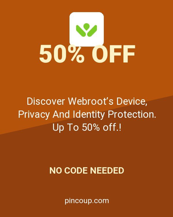 Webroot Inc. coupon: Discover Webroot’s Device, Privacy And Identity Protection. Up To 50% off.!