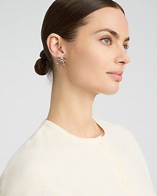 Express Women's Bow Statement Stud Earrings in Silver