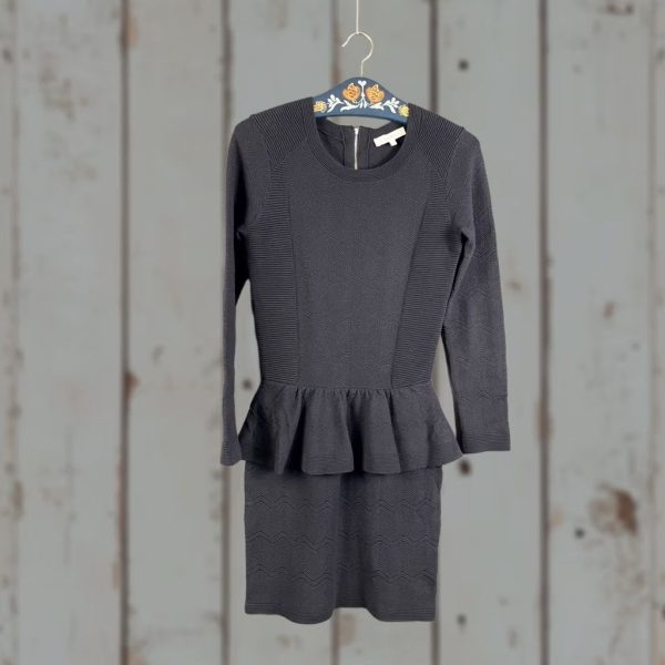 Sandro Womens Knit Mini Dress Size 2 Black Cotton Long Sleeve Zipper, Women's (Size Xs) at Grailed