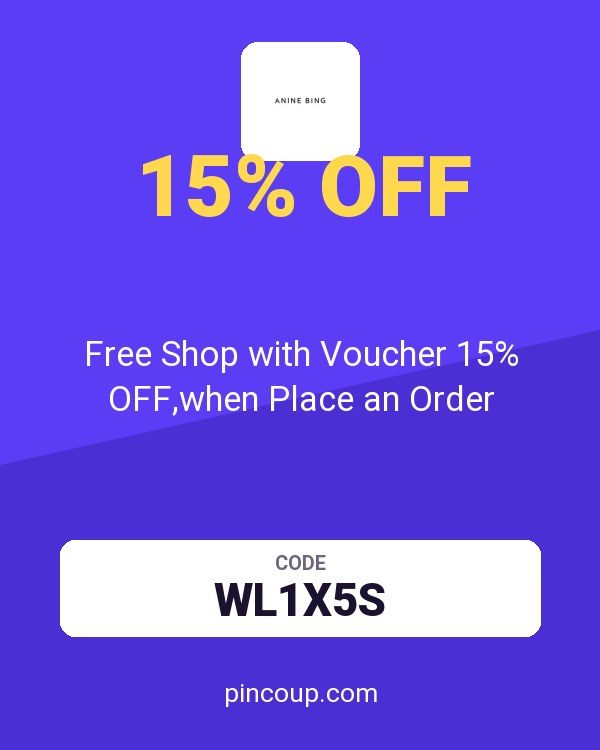 ANINE BING coupon: Free Shop with Voucher 15% OFF,when Place an Order