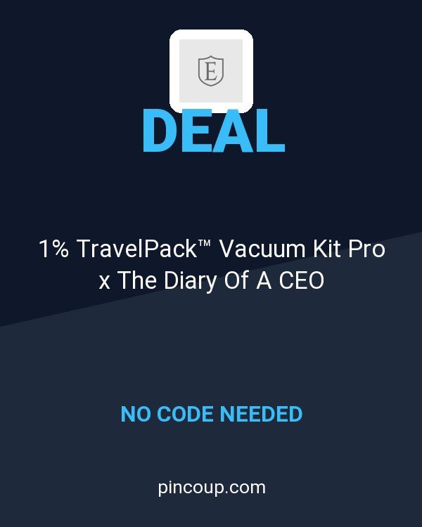 Ekster coupon: 1% TravelPack™ Vacuum Kit Pro x The Diary Of A CEO