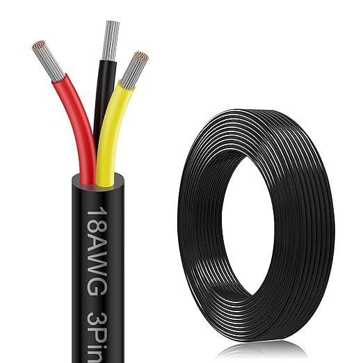 18/20/22 Gauge Electrical Wire 3/4/5/8 Conductor,18/ 20/22 AWG 32.8FT/50FT/100FT PVC Stranded,20/8 & 22/8 & 18/5 & 20/4 & 18/3 & 20/3 & 22/3Low Voltage LED Cable, Flexible Extension Power Cord, Tinned Copper Cable Hookup Wire at LightingWill